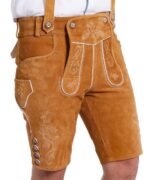 Füssen Tan Leather Shorts